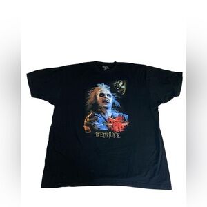 Men's Beetlejuice Character Black Graphic T-Shirt Horror Movie Classic Film 2XL